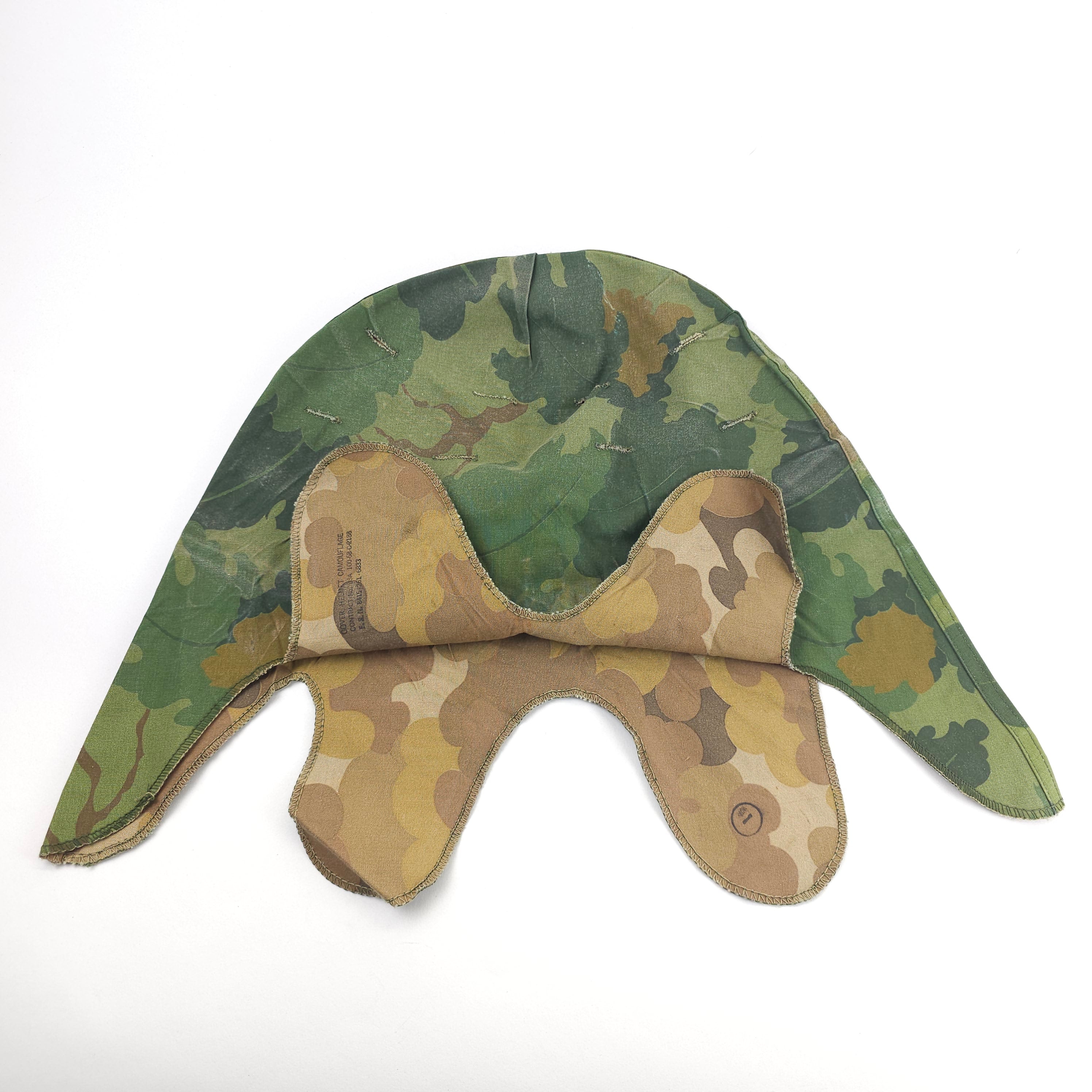 Original 1968 Mitchell Pattern M1 Helmet Cover - Vietnam War Era