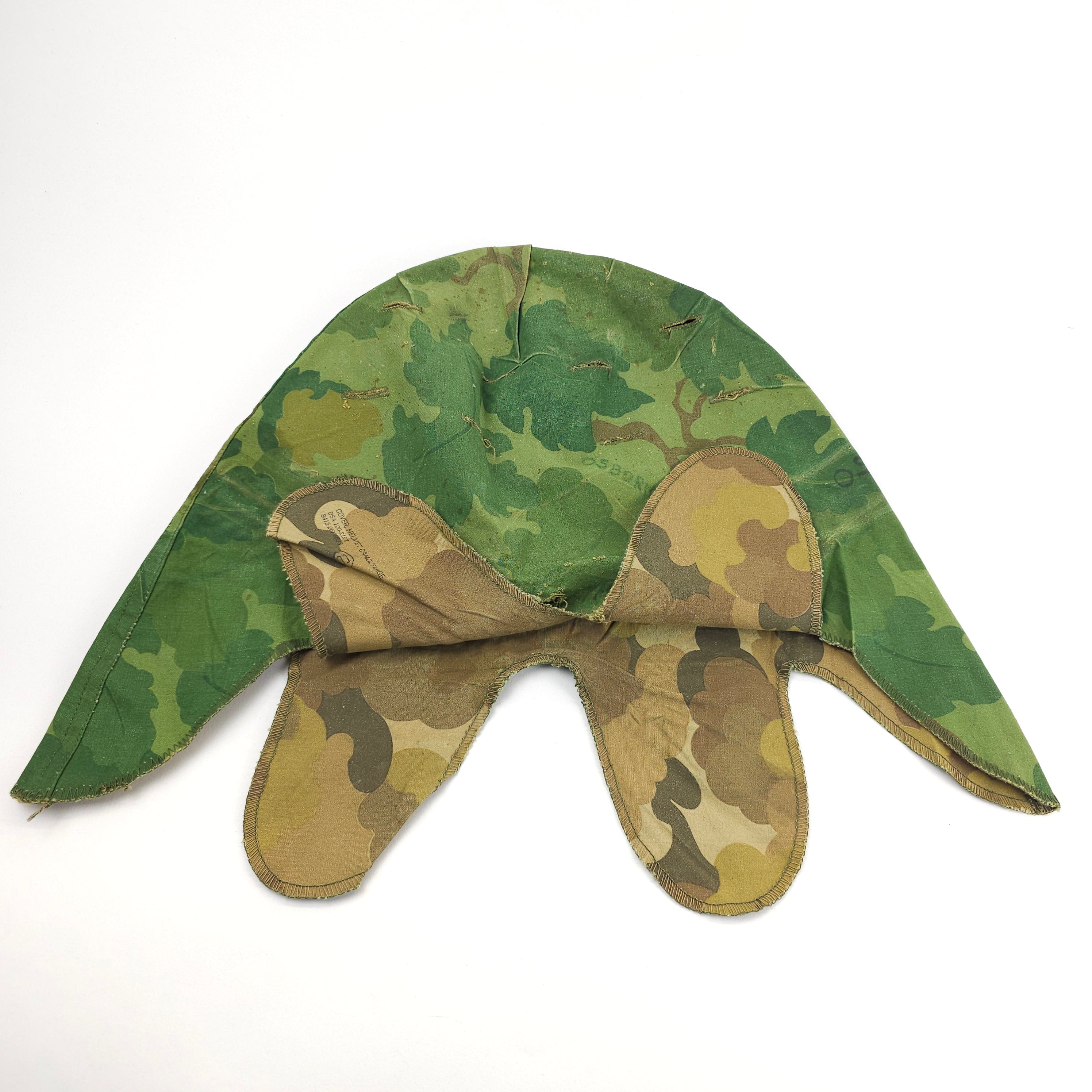 Original Late 1965/Early 1966 Mitchell Pattern M1 Helmet Cover – Vietnam War Era