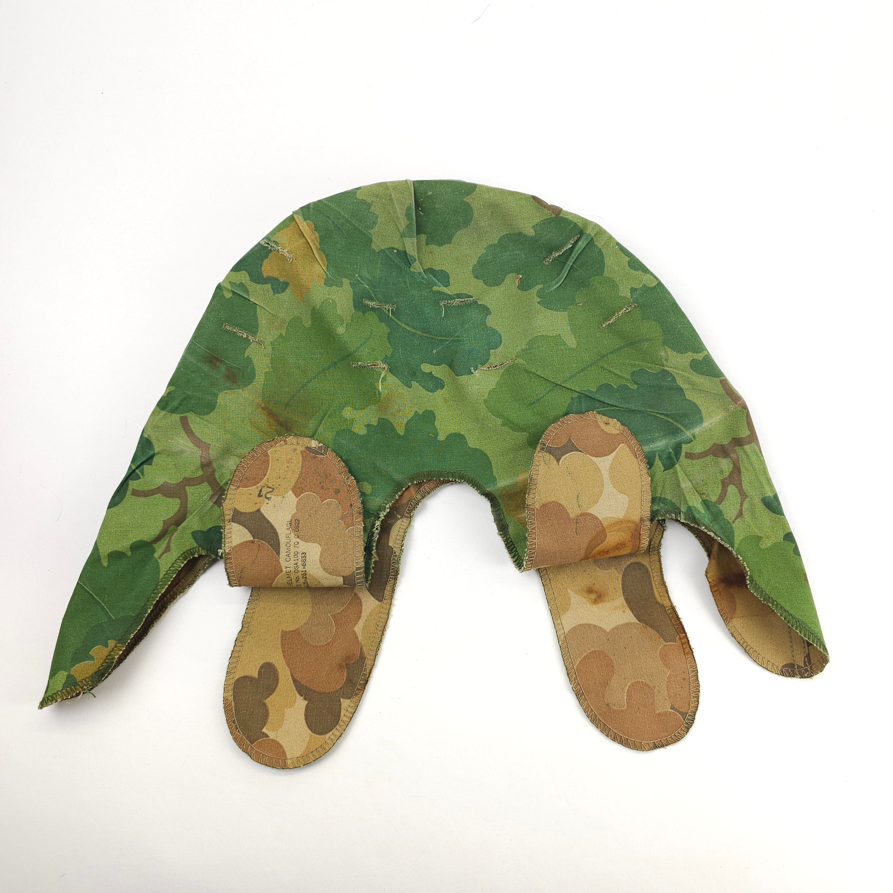 Original 1970 Mitchell Pattern M1 Helmet Cover – Vietnam War Era