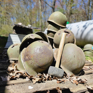 Shot-Up Postwar M1 Helmet Shells – Ballistic Test Survivors