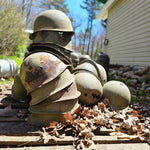 Load image into Gallery viewer, Shot-Up Postwar M1 Helmet Shells – Ballistic Test Survivors
