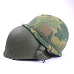 Load image into Gallery viewer, Type II Vietnam War M1 Helmet – Complete Paratrooper Setup
