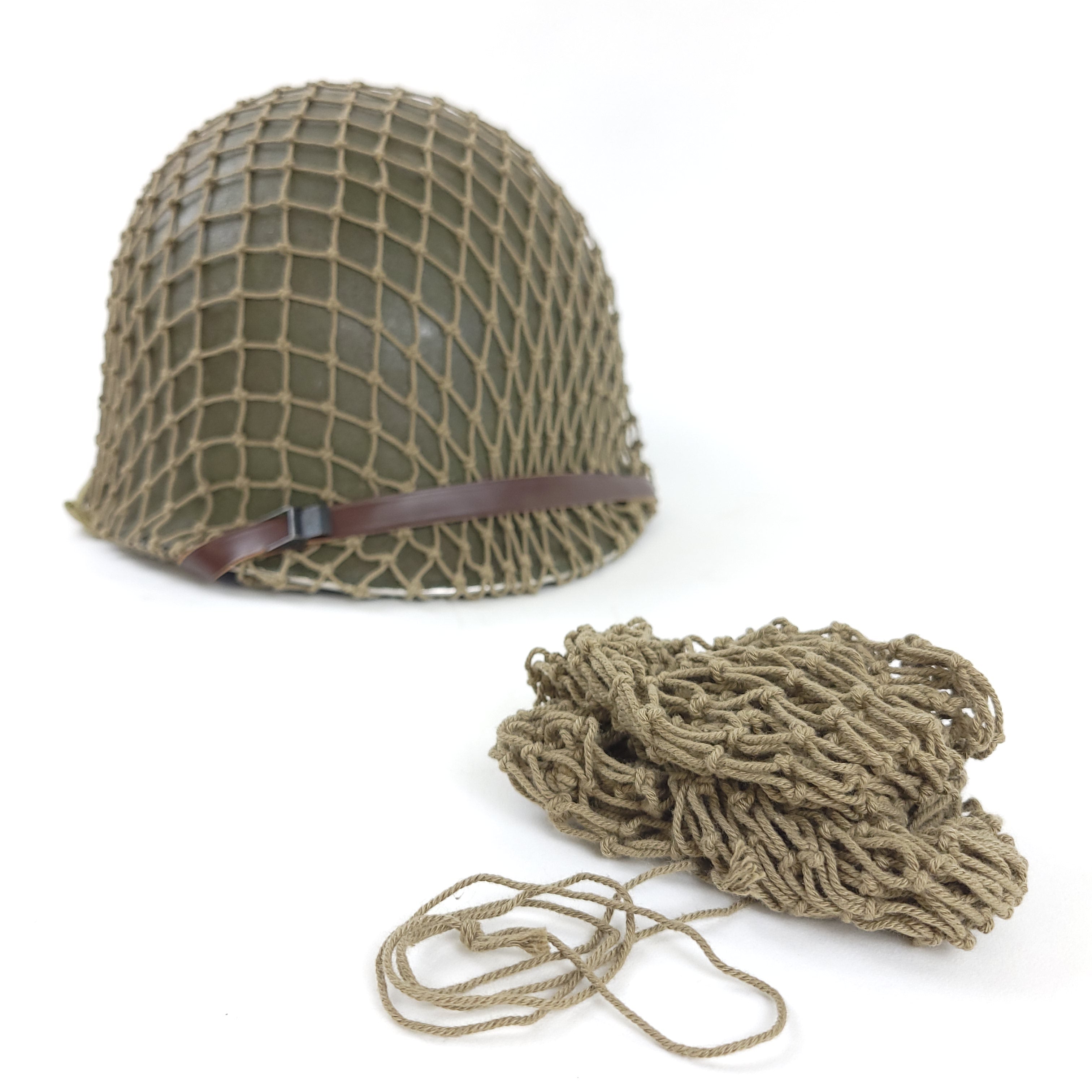 M1 Helmet Cover - OD3 Drawstring Net - Reproduction